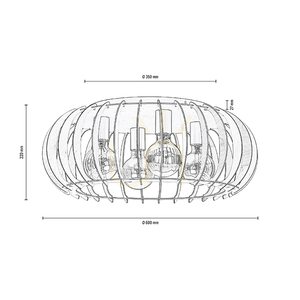 Stropné svietidlo Shiro, 4xE27, Max. 15 W, čierna/breza, Ø 60 cm small 3