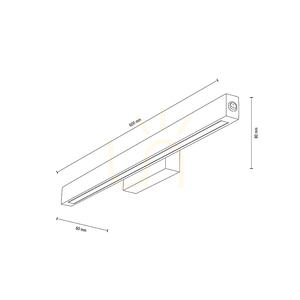 Nástenná svietidlo Valjevo, vrátane 2 LED žiaroviek s výkonom 17,5 W, čierna/olejovaný dub/bočný vypínač, 60 cm small 2