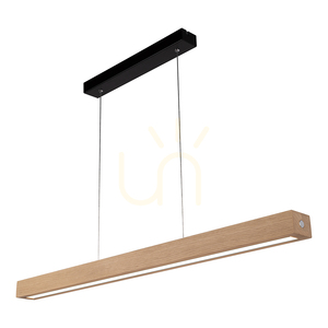 Závesné svietidlo Valjevo, obsahuje 1x LED 28 W, čierna/olejovaný dub/dotykový stmievač, 90 cm small 2