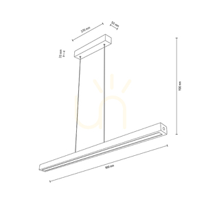 Závesné svietidlo Valjevo, obsahuje 1x LED 28 W, čierna/olejovaný dub/dotykový stmievač, 90 cm small 4