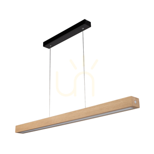 Závesné svietidlo Valjevo, obsahuje 1x LED 28 W, čierna/olejovaný dub/dotykový stmievač, 90 cm small 0