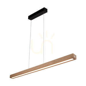 Závesné svietidlo Valjevo U&amp;D, obsahuje 2x 60 W LED žiarovky, čierna/olejovaný dub, dotykový stmievač, 115 cm small 1