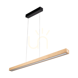 Závesné svietidlo Valjevo U&amp;D, obsahuje 2x 60 W LED žiarovky, čierna/olejovaný dub, dotykový stmievač, 115 cm small 0