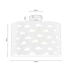 Stropné svietidlo Fiete, 1xE27, Max. 60 W, morená borovica, sivá/chróm/sivo-biela, Ø 38 cm small 2