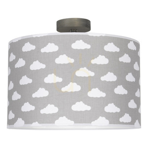 Stropné svietidlo Fiete, 1xE27, Max. 60 W, morená borovica, sivá/chróm/sivo-biela, Ø 38 cm small 0