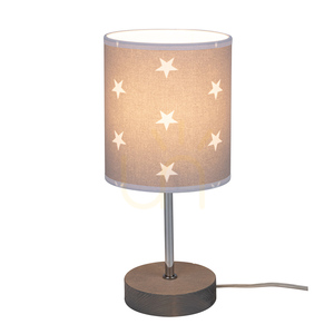 Stolná lampa Fiete, 1xE27, Max. 25 W, borovica morená na šedo/chróm/šedo-biela, Ø 13 cm small 1