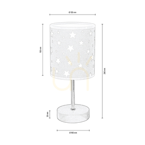 Stolná lampa Fiete, 1xE27, Max. 25 W, borovica morená na šedo/chróm/šedo-biela, Ø 13 cm small 2