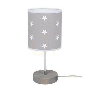 Stolná lampa Fiete, 1xE27, Max. 25 W, borovica morená na šedo/chróm/šedo-biela, Ø 13 cm small 0