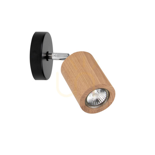 Skontrolujte Nástenná svietidlo Matti Wall, obsahuje 1 päticu GU10, max.. 5 W, čierna/olejovaný dub, 17 cm
