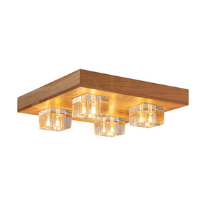 Stropné svietidlo Tony, obsahuje 4 LED žiarovky G4 s výkonom 2,5 W, olejovaný dub/číry, 34 cm small 1