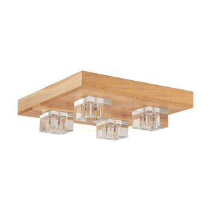 Stropné svietidlo Tony, obsahuje 4 LED žiarovky G4 s výkonom 2,5 W, olejovaný dub/číry, 34 cm small 0