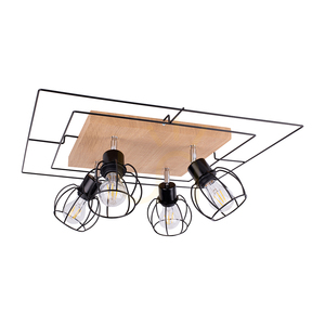 Stropné svietidlo Chester, 4xE27, Max. 60 W, olejovaný dub/čierna, 58 cm small 0