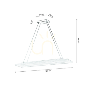 Závesné svietidlo Tablero 2xLED, 42 W, čierna/olejovaný dub, 120 cm small 5