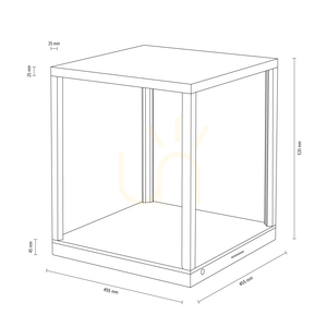 Bočný stolík Tavoli 1xLED, 27 W, olejovaný dub/čierna s dotykovým stmievačom, 45,5 cm small 1