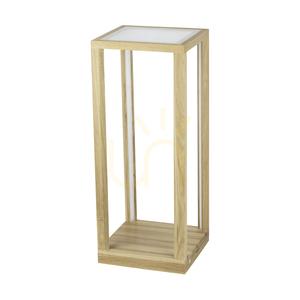 Bočný stolík Tavoli Glass s 1xLED, 33 W, olejovaný dub/čierna/matné sklo/dotykový stmievač, 25 cm small 0