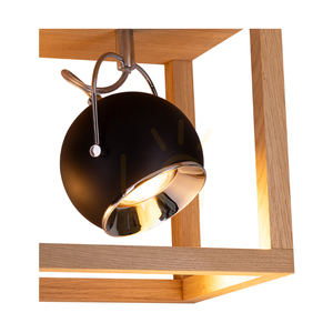 Stropné svietidlo Roy, vrátane 1 ks 5 W LED žiarovky GU10, olejovaný dub/čierna, 20 cm small 1
