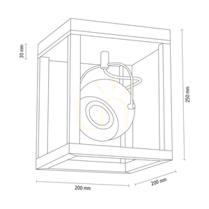 Stropné svietidlo Roy, vrátane 1 ks 5 W LED žiarovky GU10, olejovaný dub/čierna, 20 cm small 2