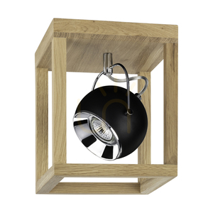 Stropné svietidlo Roy, vrátane 1 ks 5 W LED žiarovky GU10, olejovaný dub/čierna, 20 cm small 0