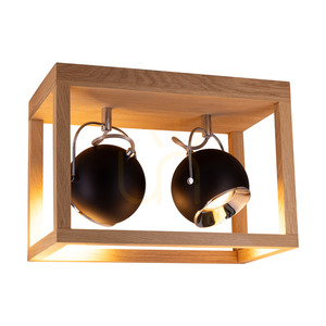 Stropné svietidlo Roy, vrátane 2 ks LED žiaroviek GU10 s výkonom 5 W, olejovaný dub/čierna, 36 cm small 1