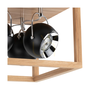 Stropné svietidlo Roy, vrátane 4 ks LED žiaroviek GU10 s výkonom 5 W, olejovaný dub/čierna, 36 cm small 1