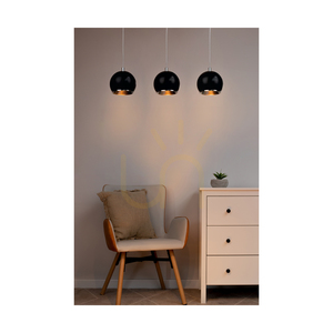 Závesné svietidlo Spot Light BALL WOOD 5143374, olejovaný dub a čierna, 3×GU10, 52 cm small 1