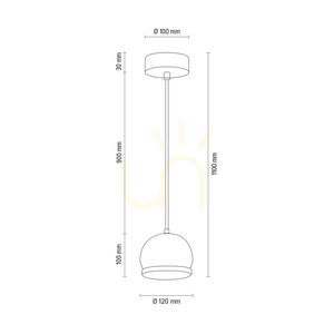 Závesné svietidlo Ball Wood, vrátane 1 ks 5 W LED žiarovky GU10, orech/čierna, Ø 12 cm small 4