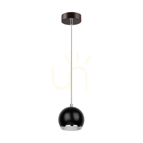 Skontrolujte Závesné svietidlo Ball Wood, vrátane 1 ks 5 W LED žiarovky GU10, orech/čierna, Ø 12 cm