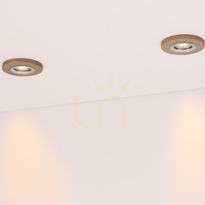 Kruhové stropné svietidlo Vitar Wood, vrátane 1 ks LED žiarovky GU10 6 W, olejovaný dub, Ø 10 cm small 1
