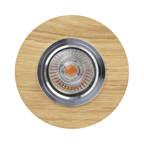 Skontrolujte Kruhové stropné svietidlo Vitar Wood, vrátane 1 ks LED žiarovky GU10 6 W, olejovaný dub, Ø 10 cm