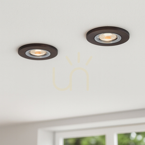 Kruhové stropné svietidlo Vitar Wood, vrátane 1 ks LED žiarovky GU10 6 W, orech, Ø 10 cm small 1