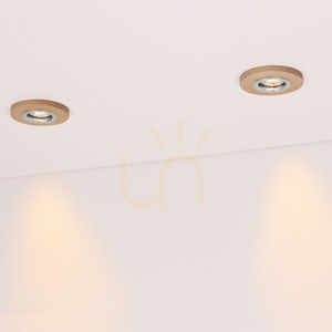 Kruhové stropné svietidlo Vitar Wood, vrátane 1 ks LED žiarovky GU10 6 W, breza, Ø 10 cm small 1