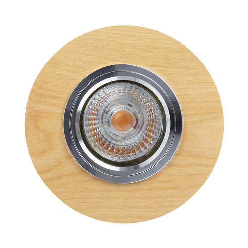Skontrolujte Kruhové stropné svietidlo Vitar Wood, vrátane 1 ks LED žiarovky GU10 6 W, breza, Ø 10 cm