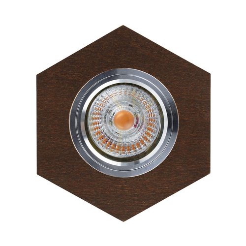 Skontrolujte Stropný bodový svietidlo Vitar Wood, vrátane 1 ks LED žiarovky GU10 6 W, orech/chróm, 11 cm