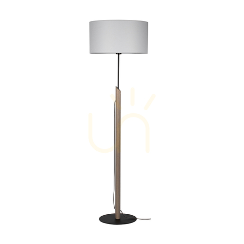 Skontrolujte Stojaca lampa Compago 1xE27 60 W, sivá borovica/čierna/antracit, opletená/sivá, Ø 45 cm
