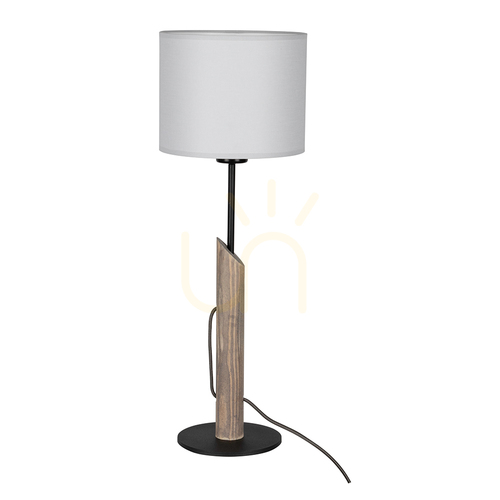 Skontrolujte Stolná lampa Compago, 1xE27, Max. 40 W, sivá borovica/čierna/antracitová, opletená, sivá, Ø 20 cm