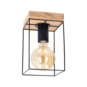Stropné svietidlo Moroni, 1xE27, Max. 60 W, olejovaný dub/čierna, 13,5 cm small 0