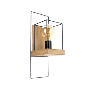 Nástenná svietidlo Moroni 1xE27 Max. 25 W, olejovaný dub/čierna, 16 cm small 0