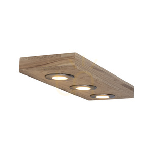 Nástenná svietidlo Chelby s poličkou, obsahuje 3 LED diódy po 5 W, olejovaný dub/satén, 45 cm small 1