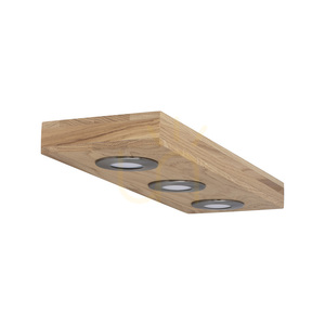 Nástenná svietidlo Chelby s poličkou, obsahuje 3 LED diódy po 5 W, olejovaný dub/satén, 45 cm small 0