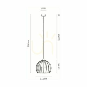 Závesné svietidlo Dakar 1xE27 Max. 60 W, olejovaný dub / čierne PVC / čierna, Ø 37 cm small 1