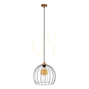 Závesné svietidlo Dakar 1xE27 Max. 60 W, olejovaný dub / čierne PVC / čierna, Ø 37 cm small 0