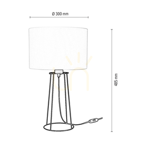Stolná lampa Star, 1xE27, 25 W, čierna/čierna/biela, Ø 30 cm small 2