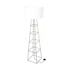 Stojaca lampa Tiphany 1xE27 60 W čierna/čierna/biela Ø 50 cm small 1
