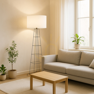 Stojaca lampa Tiphany 1xE27 60 W čierna/čierna/biela Ø 50 cm small 3