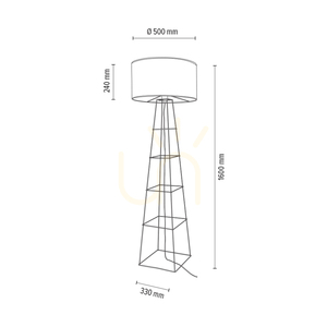 Stojaca lampa Tiphany 1xE27 60 W čierna/čierna/biela Ø 50 cm small 4