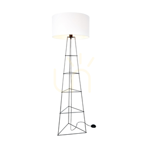 Stojaca lampa Marlene 1xE27 60 W čierna/čierna/biela Ø 50 cm small 1