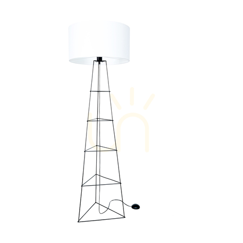 Skontrolujte Stojaca lampa Marlene 1xE27 60 W čierna/čierna/biela Ø 50 cm