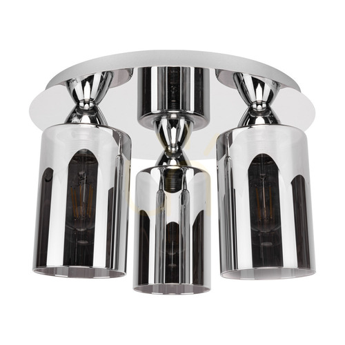 Skontrolujte Stropné svietidlo Merilo Smoky, 3xE27 max.. 60 W, chróm/dymová farba, Ø 33 cm