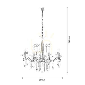 Luster Alessa, 8xE14, Max. 40 W, chrómovaný kov/číre krištáľové sklo, Ø 81 cm small 2