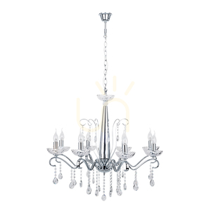 Luster Alessa, 8xE14, Max. 40 W, chrómovaný kov/číre krištáľové sklo, Ø 81 cm small 0